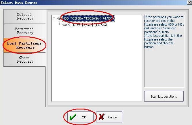 recover lost ghost partition