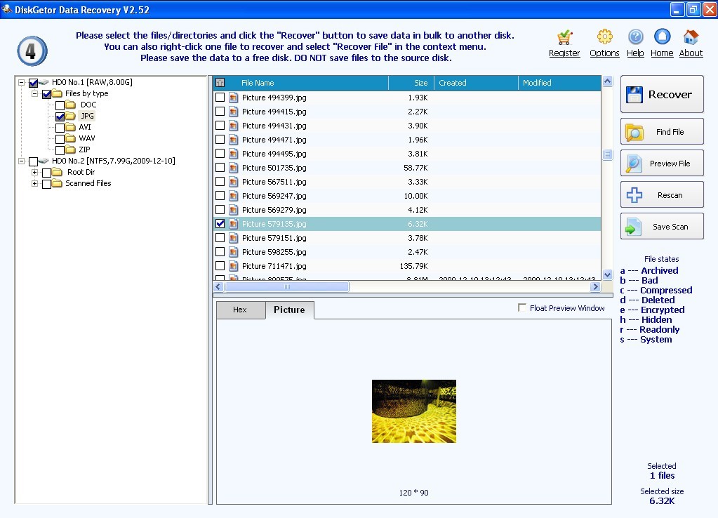 Click to view DiskGetor Data Recovery 2.51 screenshot